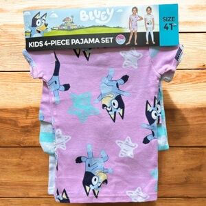 Bluey Girls 4 Piece Pajama Sets 100% Cotton